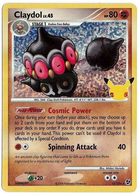 claydol lv 45 celebrations|CLAYDOL LV. 45 15/106 CELEBRATIONS POKEMON (HOLO .